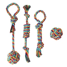 

4pcs/pack Safe Tooth Cleaning Rainbow Colorful Soft Pet Rope Toys Bite Toys Dog Toys Chewing Toy Pet Supplies