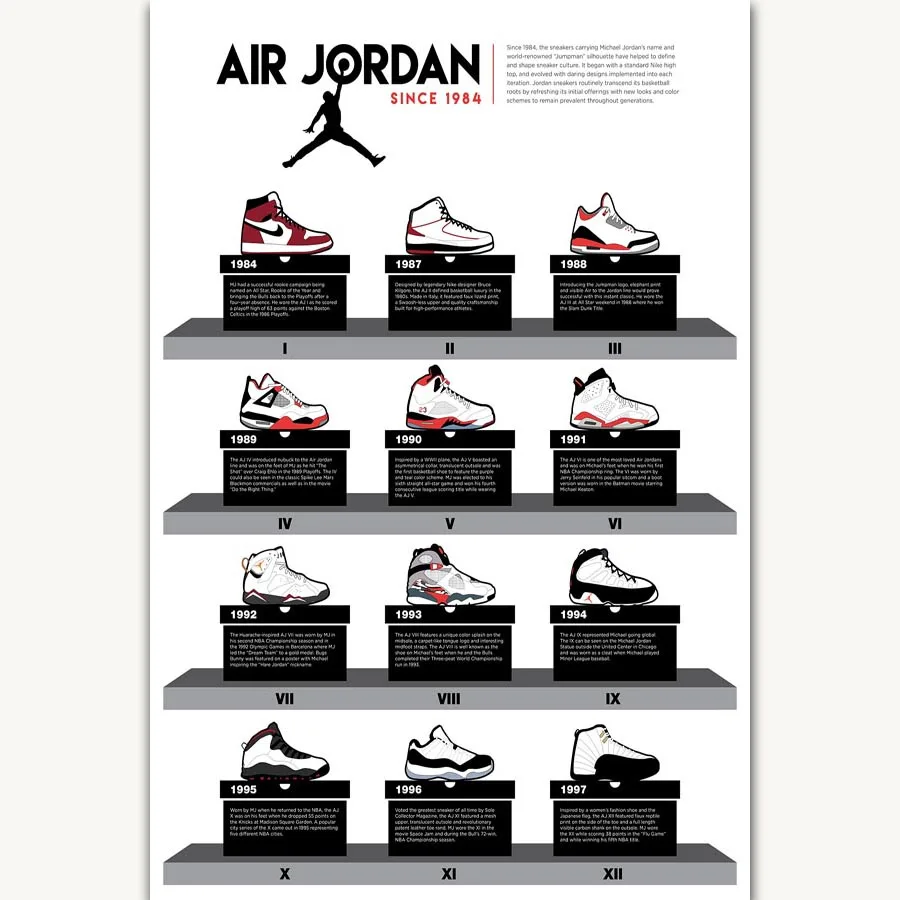 FX998 Michael Jordan Classic History Fashion Sneaker Shoes Collect AJ ...