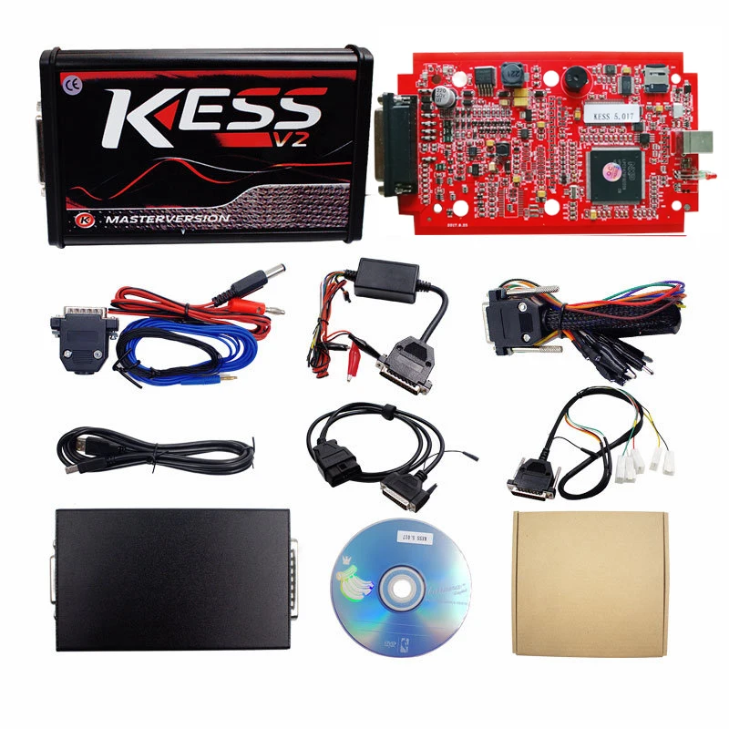 Online V2.47 en línea de la UE rojo KESS V2 5.017 maestro OBD2 Gerente de KESS V5.017 4 LED KTAG V7.020 BDM marco K TAG 7.020 ecus Chip