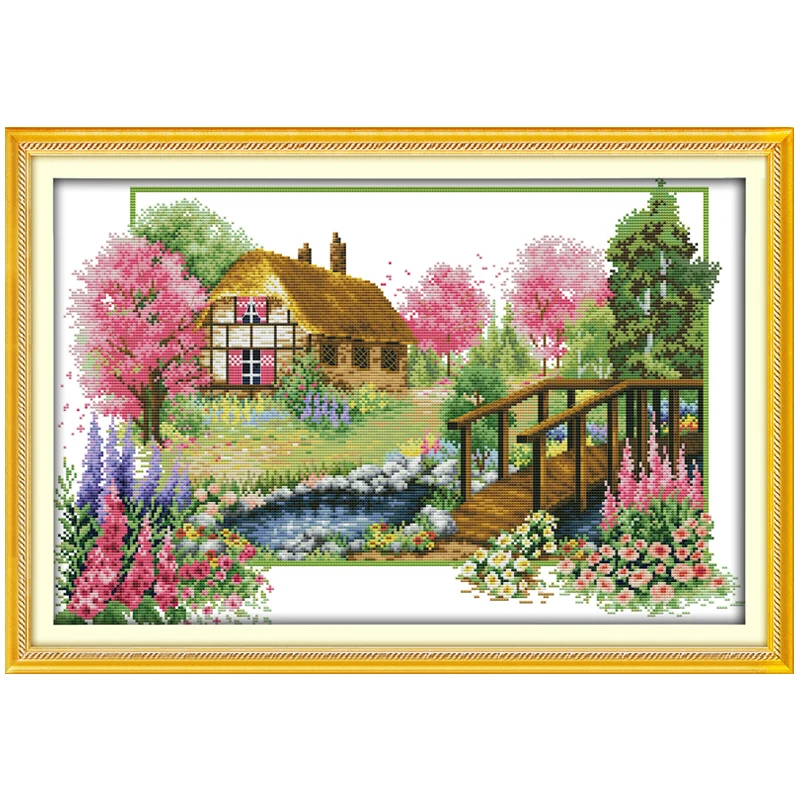 Four Seasons Patterns Counted Cross Stitch Set DIY 11CT 14CT 16CT Stamped DMC Cross-stitch Kit Embroidery Needlework Home Decor