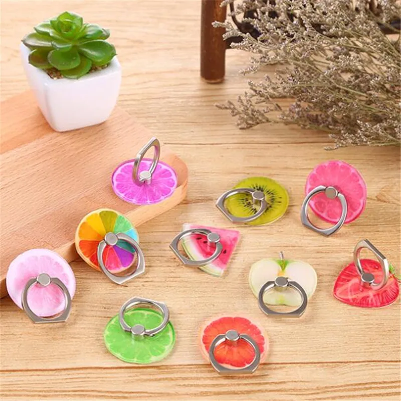 UVR lovely fruit rotate 360 degrees Finger Ring all Mobile Phone Stand Holder anti-theft drop for iphone 6 samsung xiaomi