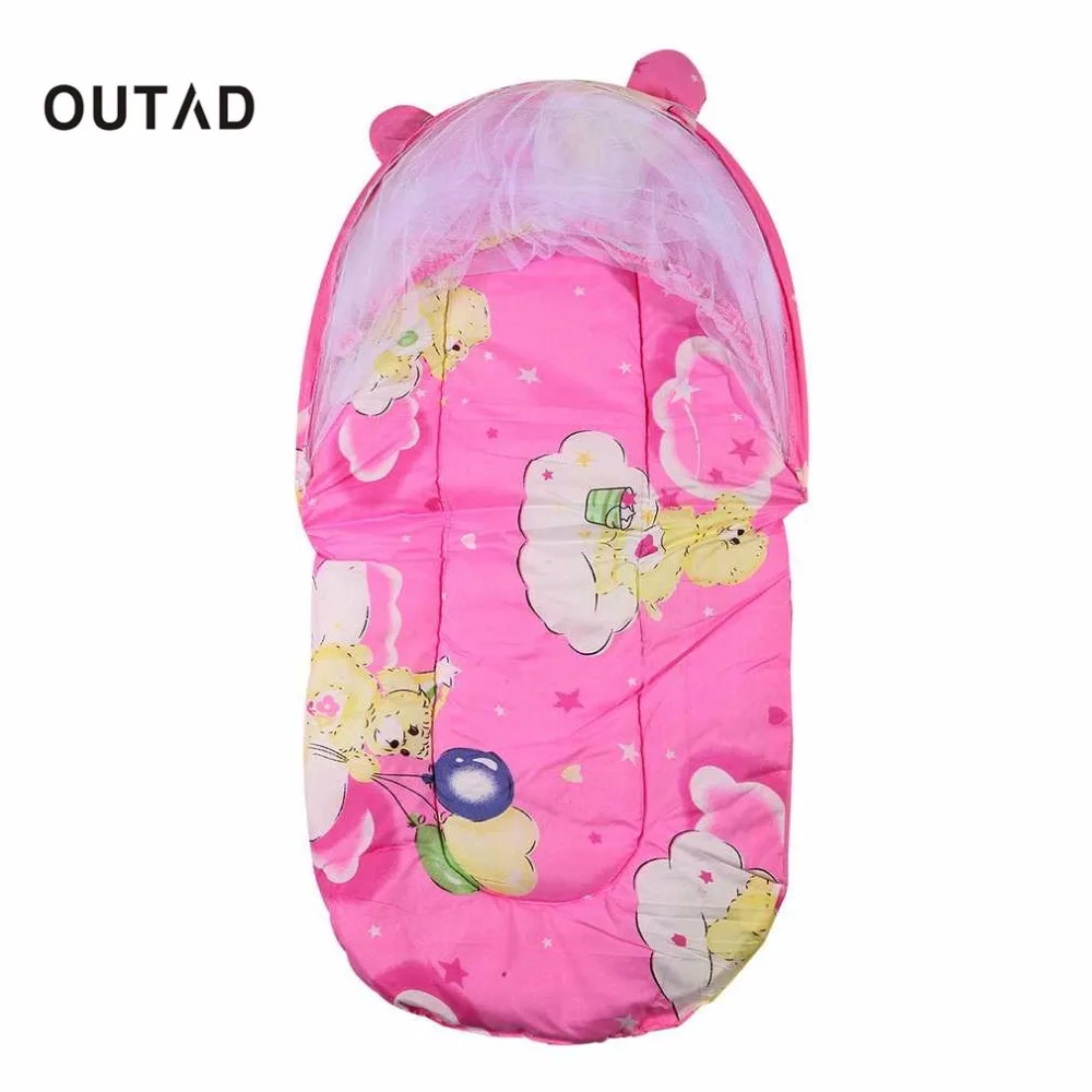 OUTADFoldable New Baby Cotton Padded Mattress Infant Pillow Bed Mosquito Net Tent Stand Kid Baby Bed Accessories Hung Dome Floor