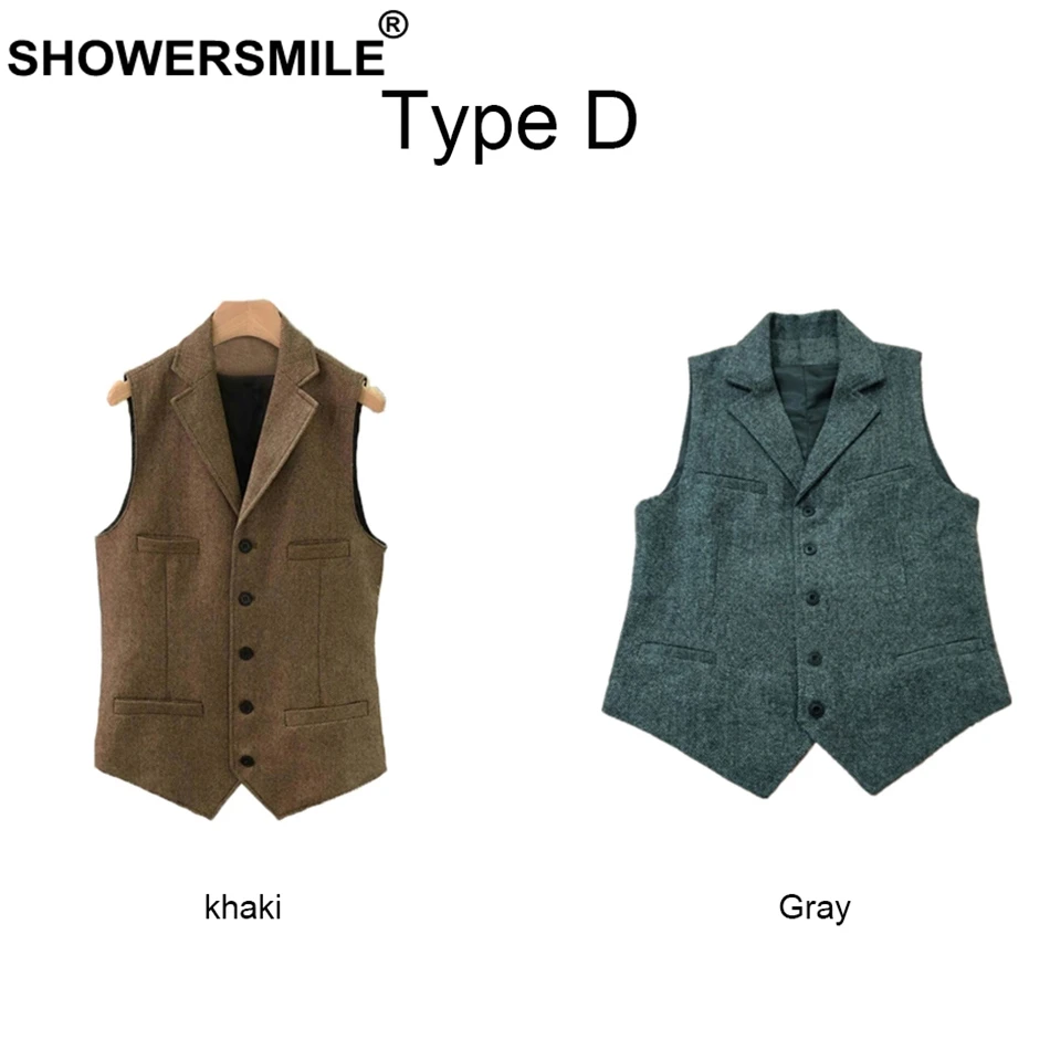 SHOWERSMILE Mens Waistcoat Vest Plus Size 4xl Wool Khaki Male Tweed Vintage Pockets Casual British Spring Sleeveless Jackets SHOWERSMILE Mens Waistcoat Vest Plus Size 4xl Wool Khaki Male Tweed Vintage Pockets Casual British Spring Sleeveless Jackets