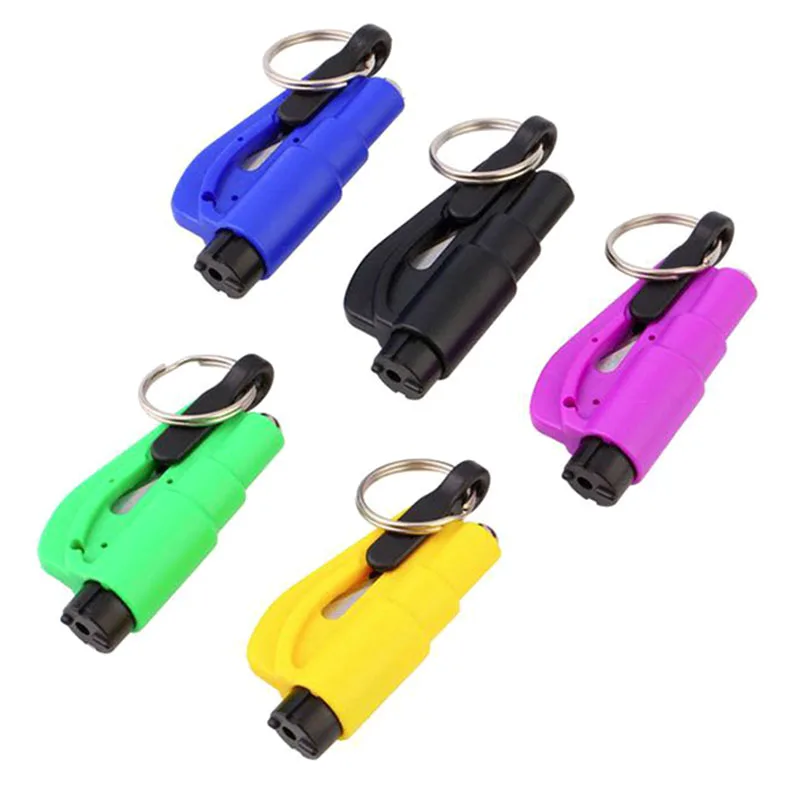 

5 Pcs Mini Safety Hammer With Keychain Seat Belt Cutter Car Window Breaking Emergency Escape Tool SKD88