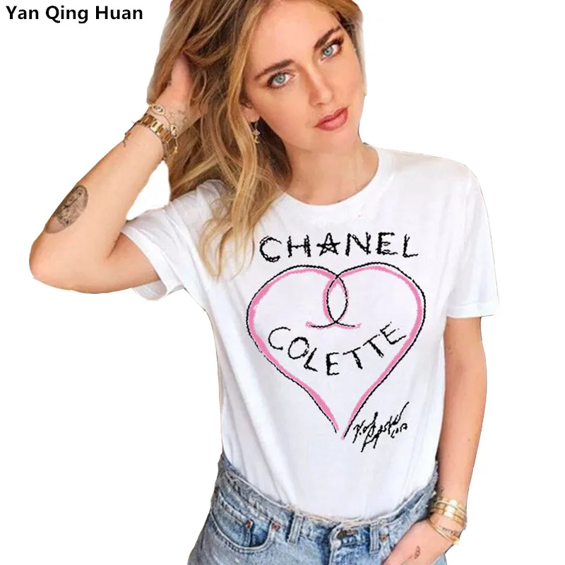 

Women's Summer Fashion T-shirt 2019new Short-sleeved Korean Version Love Heart Letter Printing Harajuku Leisure Wild Tops Tees