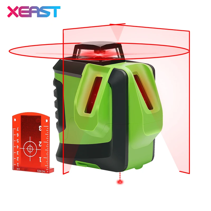 

XEAST XE-622R 6 line Red laser level meter 360 degree laser level with outdoor mode tilt mode Self Leveling Plus Plumb Point