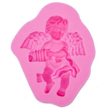 

Lovely Angel Boy With Playing Shape 3D Silicone Cake Mold Fondant Cake Tools For Cupcake T0537