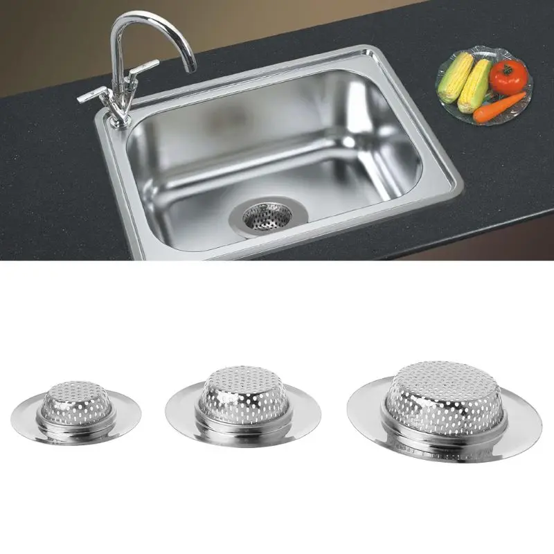 

Sink Strainer Waste Garbage Catcher Cover Stainless Steel Filter Net For Kitchen Bathroom