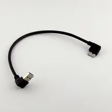 1 шт. USB 3,0 под углом ТИП A штекер на микро левый угловой B Мужской кабель адаптера данных 27 см