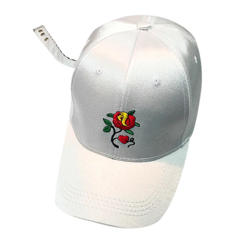 baseball cap Velvet&Silk Adjustable Women Men Couple Embroidery Rose