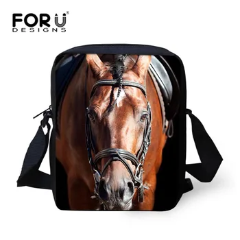 

FORUDESIGNS Cool Crazy Horse Messenger Bag for Men Mini Teen Boys Cross Body Bag Classic Men's Crossbody Straps Shoulder Bag