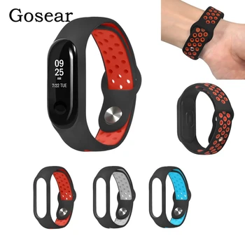 

Gosear Double-color Silicone Replacement Wristband Watch Strap Band w/Air Holes for Xiaomi Mi Band MiBand 3 Band3 Accessories