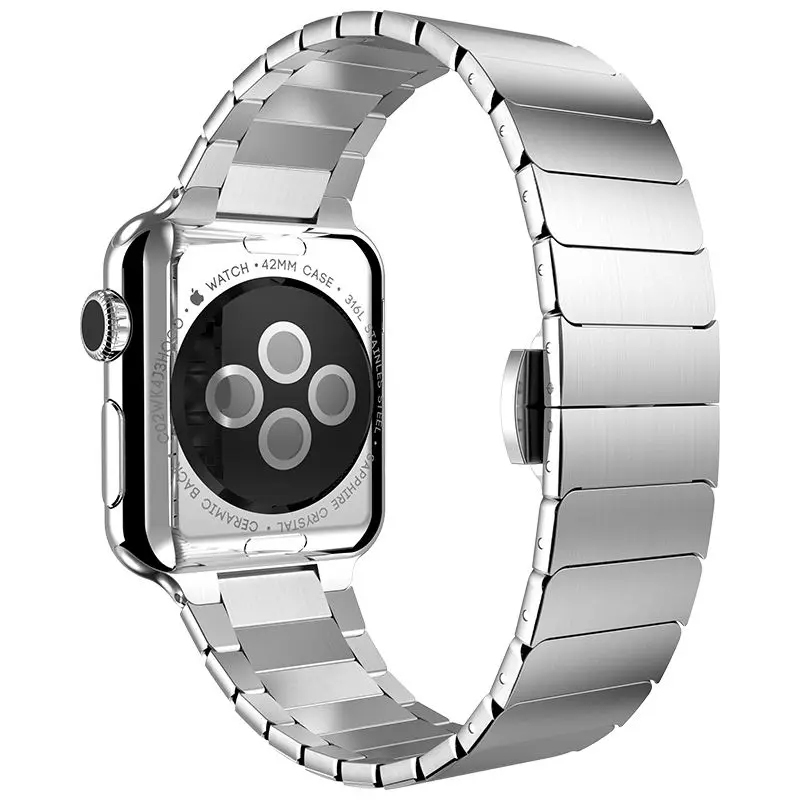 DAHASE Бабочка Пряжка из нержавеющей стали браслет ремешок для Apple Watch серии 3/2 ремешок позолоченный чехол 42 мм 38 мм