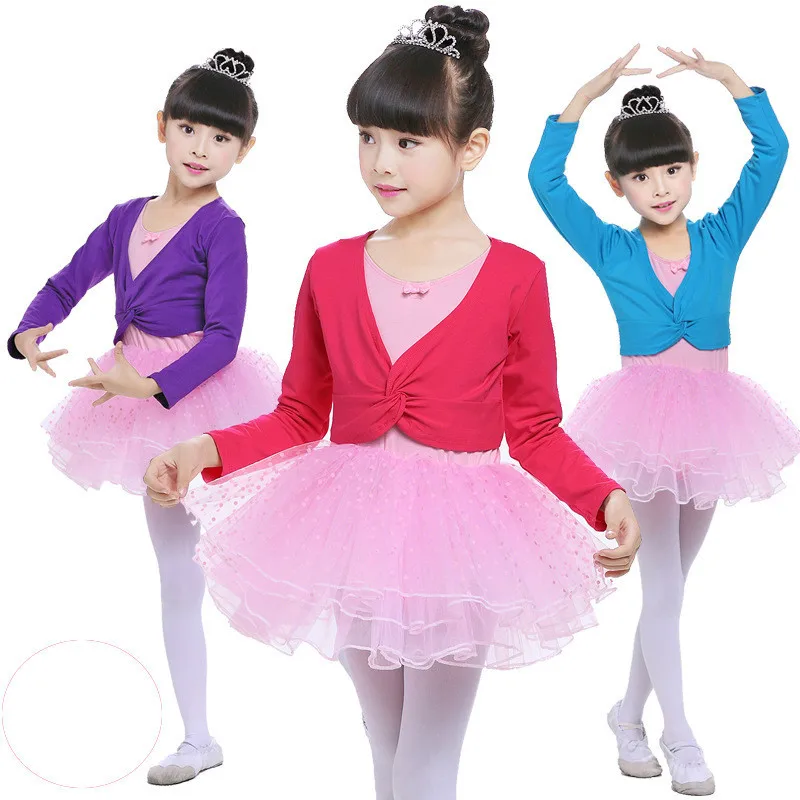 

rhythmic long sleeves gymnastics leotard for girls cotton ballet kids Jacket Dance Sweater Top Coat Kids Clothing Jacket Wrap
