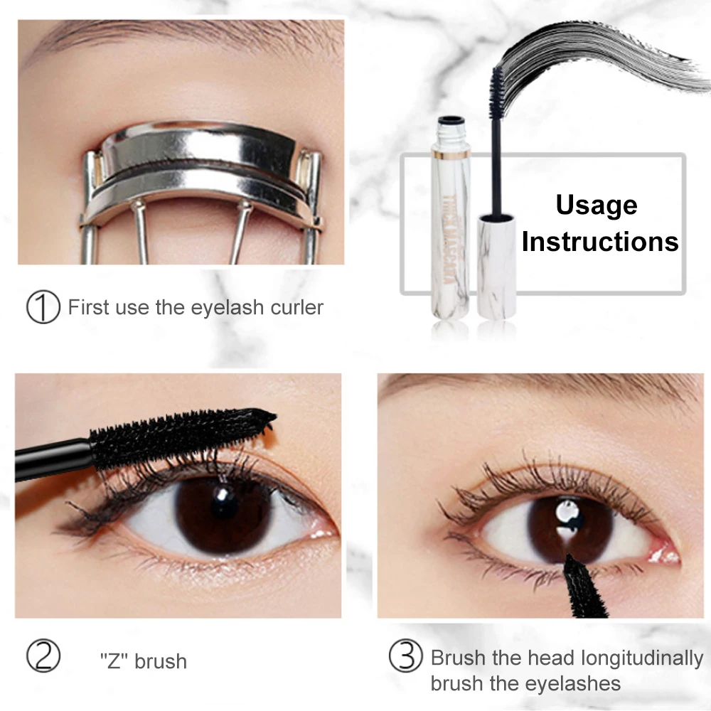 10g Black Eyelash Mascara Waterproof Eyes Makeup Fashion Lasting 4D Thick