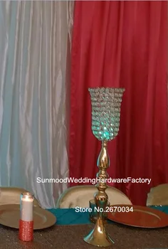 

Tall Metal Golden Vase Modern Decor Tall Wedding Trumpet cylinder Vase