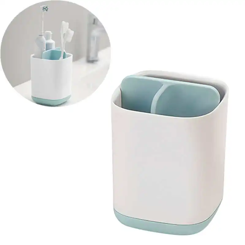 

Attractive Removable Toothbrush Storage Rack in Shower Room Organizer Holder Brush Hanger Cup Toothpaste Storage Rack