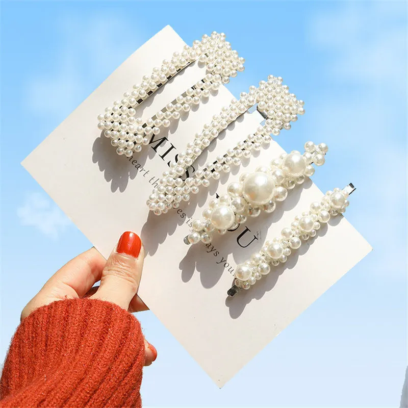 

1pcs Ins Fashion Women Girls Elegant Pearls Hair Clips Sweet Headwear Hair Ornament Hairpins Barrettes Headband Hair Accessories