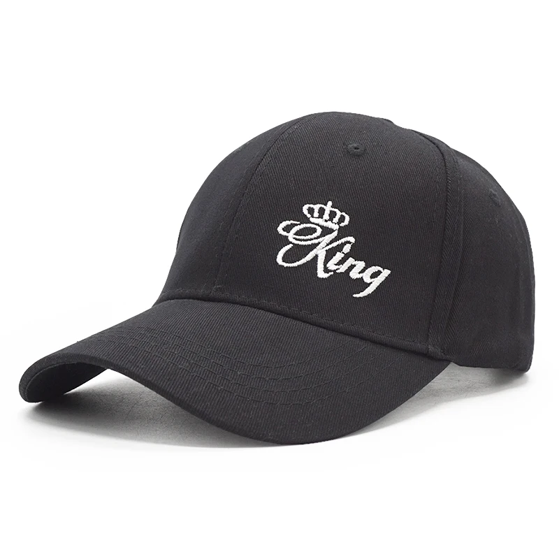 KING black King Queen Baseball Cap Embroidery Letter Hip Hop Hat Casquette Men Women Dad Bone Summer Couple Lover Casual Snapback Caps - Цвет: KING black