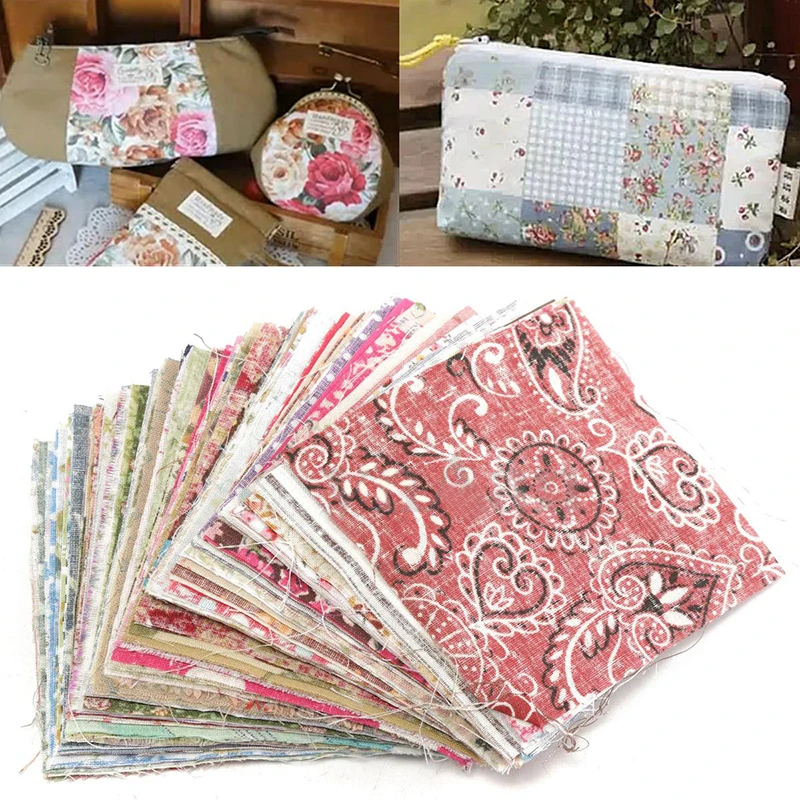 DIY 100pcs Square Floral Cotton Material Sewing Craft Patchwork Cloth 10cm*10cm