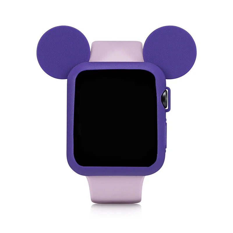 Силиконовый чехол для Apple Watch 5 4 44 мм 40 мм iWatch 3 2 1 38 мм 42 мм защита для ушей МИККИ Мауса бампер аксессуары для часов 44 - Цвет: Mickey royalblue