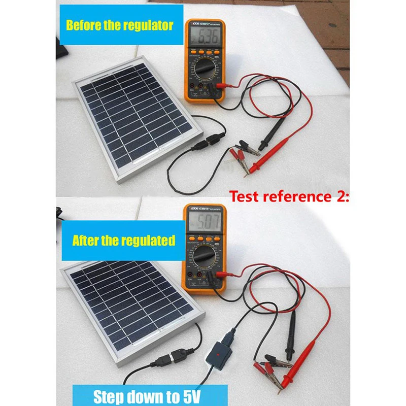 USB, зарядное устройство солнечной Мощность Зарядное устройство регулятор понижающий контроллер с источником питания от постоянного тока, 6 V-20 V 18V 5V 2A Панели солнечные регулятор складная сумка для хранения с крышкой винта