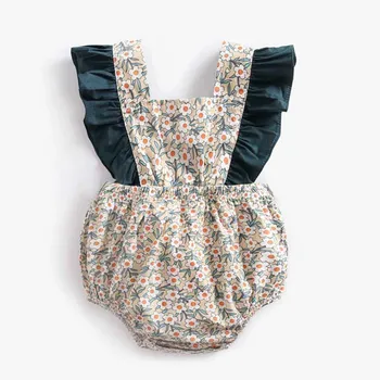 

New baby romper cotton print fashion girls newborn infant children clothing