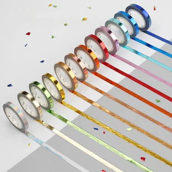 

1000pcs Rose Gold Foil Washi Tapes Candy Colors Glitter Slim Decorative Adhesive Masking Tapes For Scrapbooking Diy Decoration