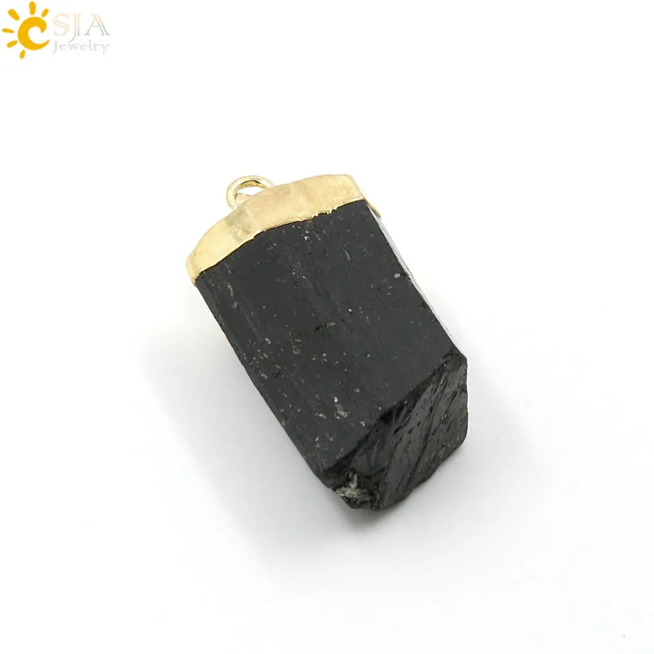 Natural Black Tourmaline Chakras Stones Jewelry Pendant