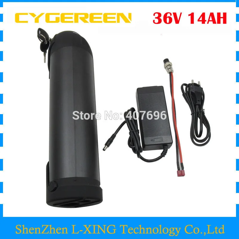 

500W 36V 14AH Electric Bike battery pack 36V lithium Water bottle battery use for samsung 3500mah cell 2A Charger