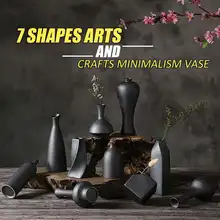 Классический черный фарфор ваза керамическая с цветами Искусство и ремесла домашний офис Декор на стол искусство ремесла стиль DIY ваза подарок