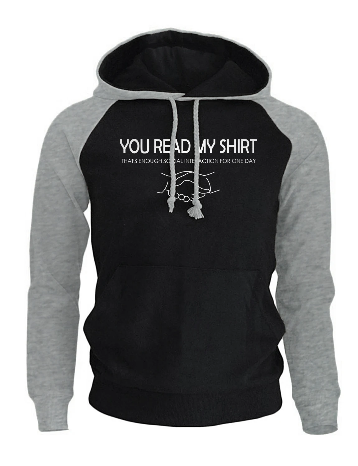 Модные мужские толстовки с капюшоном принтом YOU READ MY SHIRT Shake Hands Забавный свитшот