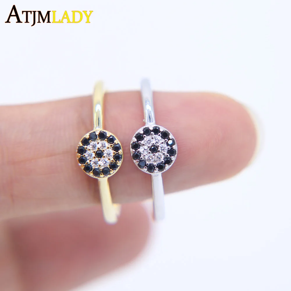 

Anel Anillos Rings Top Quality Delicate Color Jewelry Small Midi Turkish Evil Eye Micro Pave Cz Zirconia Simple Dainty Ring