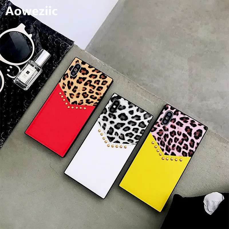 

Aowziic Europe tide brand leopard luxury fashion for iphone XS phone case 8p all-inclusive anti-fall 7plus 6s soft shell