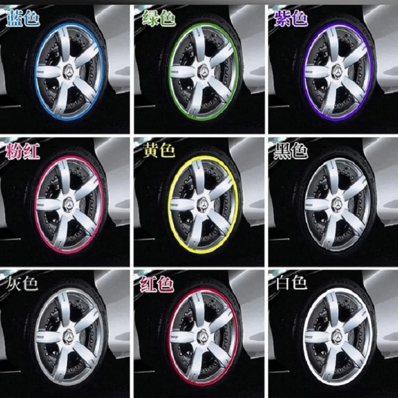 

8M Car Hub Trim Decoration Anti-Collision Strip Wheel Rim Protector Ring Wheel Tire Edge Changer Guard Styling stickers