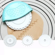 4 шт. режущий край ролик для выпечки DIY печенье пульсация помадка торт инструмент 1 ручка+ 4 цветок тип колеса Набор для подложки