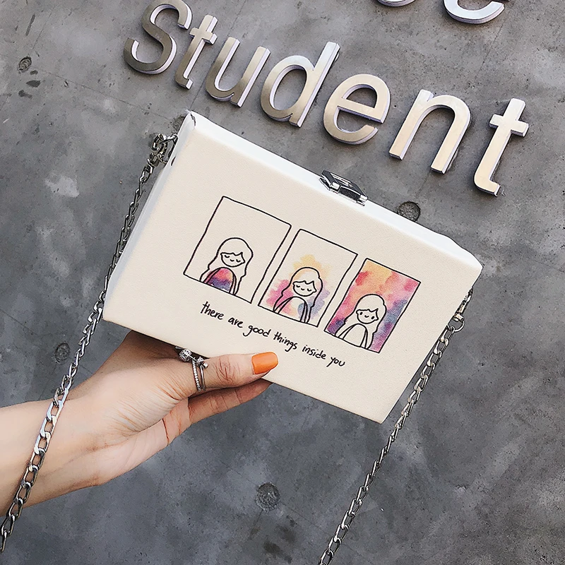 

Yuhua, 2019 new women handbags, casual Korean versionchain bag, trend shoulder bag, fashion woman box messenger bag.