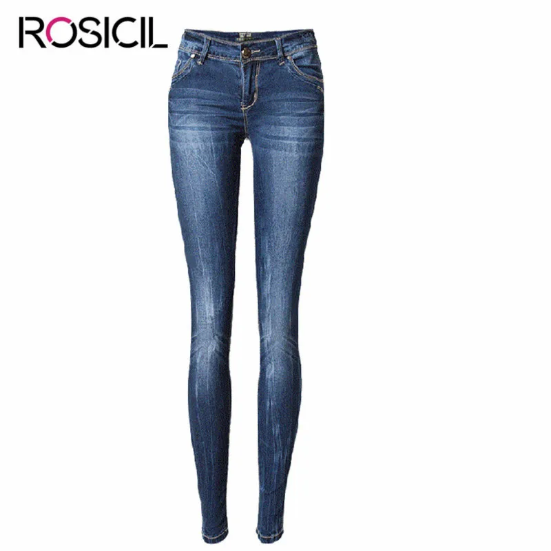 New Style Skinny Jeans Women Low Waist Jeans Female Blue Denim Pencil