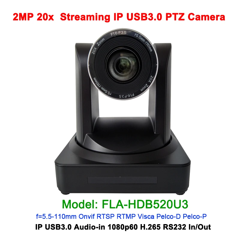 High Quality USB3.0 Full HD Telecamera RJ45 IP PTZ Camera 20x Zoom