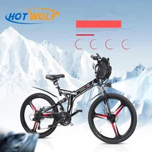 26 inch electric bicycle 48V.10.8AH lithium battery electric mountain bike integrated wheel 350W electric folding bicycle