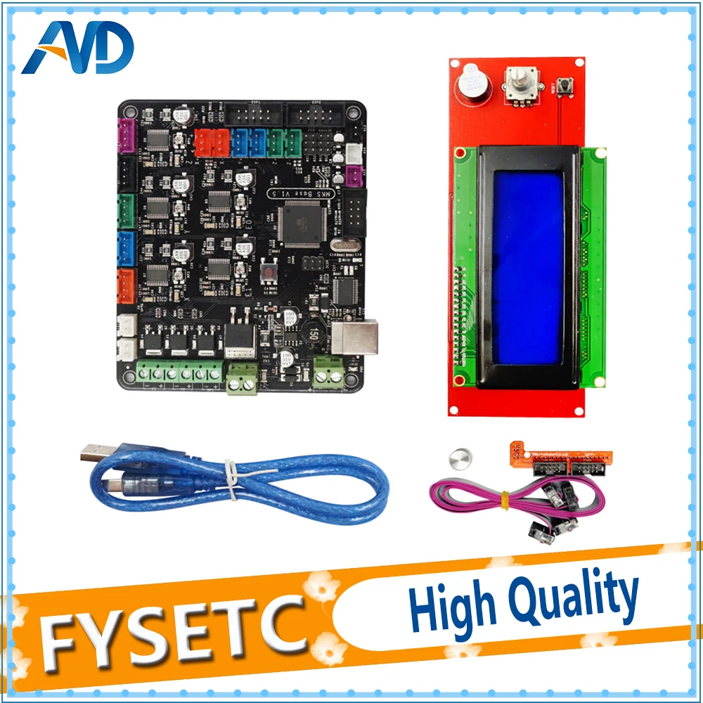 

Base V1.5 3D Printer Control Board With USB Mega 2560 R3 Motherboard Ramps1.4 + 2004 LCD Screen Display Controller