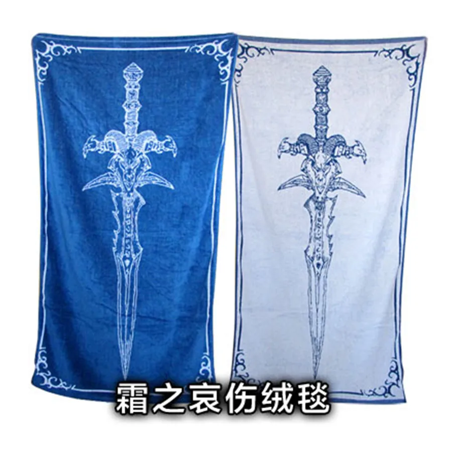 

145x75cm Cartoon Wow World Of War Frostmourne Blanket Child Mat Tapestry Soft Wall Bedspread Beach Towel Mat Blanket Table