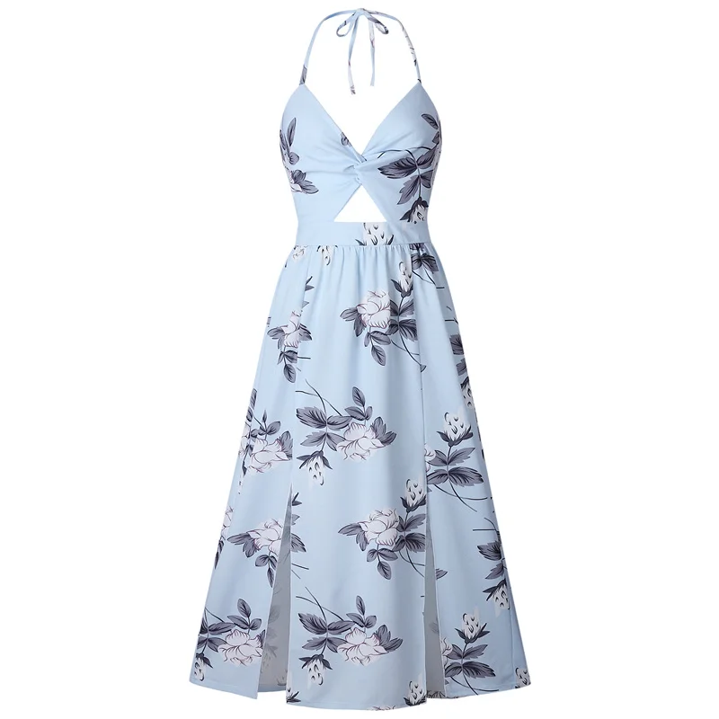 yinlinhe Long Maxi Summer Dress Sleeveless Women Sexy Halter Dress Backless 2018 V neck Bowknot Elegant Bohemian Vestidos 9