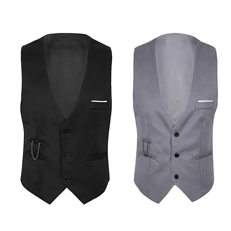 TiaoBug Мужской приталенный костюм, винтажный элегантный жилет с v-образным вырезом и пуговицами, мужской жилет, мужской жилет, повседневный деловой пиджак