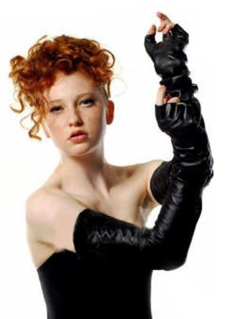 Long Top Real Sheep Leather Fingerless 