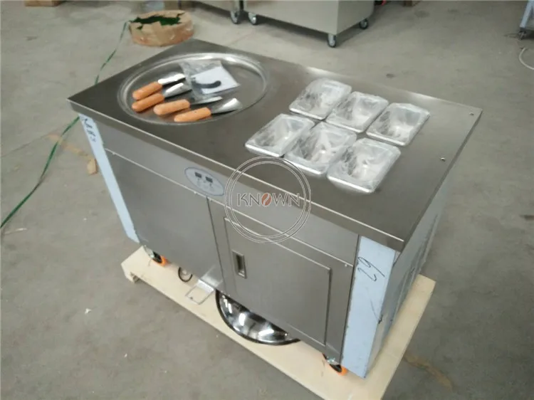 Новая модель 6+ 1 круглая сковорода для жареного мороженого машина для производства мягкого ролла машина для жареного мороженого на продажу