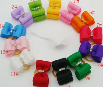 

usd0.22/pc Multi Colors Pet Mini Hairpin Double Layers Bowknot Shaped Dog Cat Headdress Easy To Use Puppy Groming Supplies