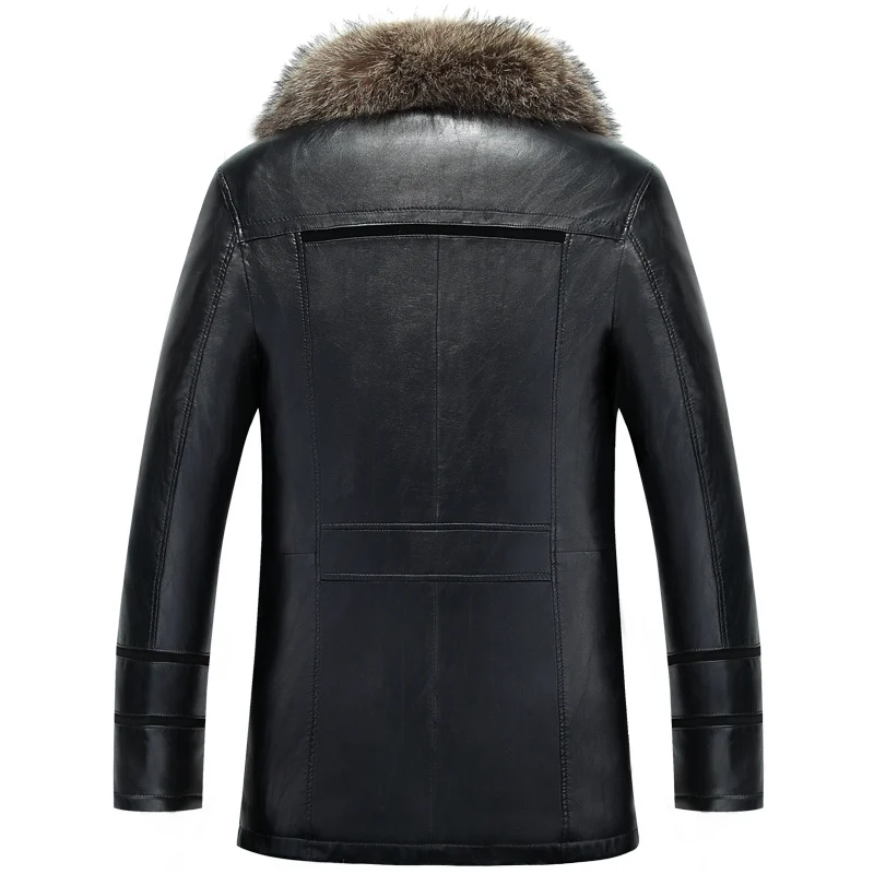 VSD 2018 зима Искусственная кожа Для мужчин s куртка для отдыха кожа Бизнес Для мужчин теплое толстое пальто длинные Стиль Кожаные куртки и
