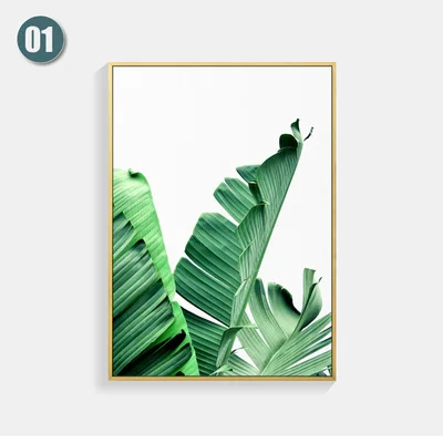 FGHGF современные принты растительный лист художественные плакаты и принты зеленая настенная живопись на холсте художественные настенные картины для гостиной бескаркасные - Цвет: A