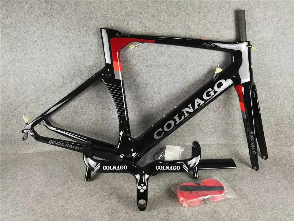 Красная карбоновая рама Colnago+ руль Colnago и красное седло Colnago DI2 карбоновая рама для велосипеда